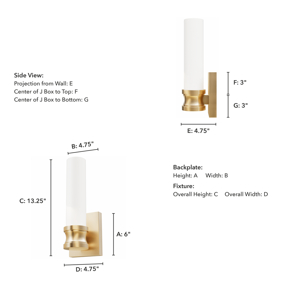 Lenlock 13-inch 1-light Alturas Gold Wall Sconce with Cased White Glass