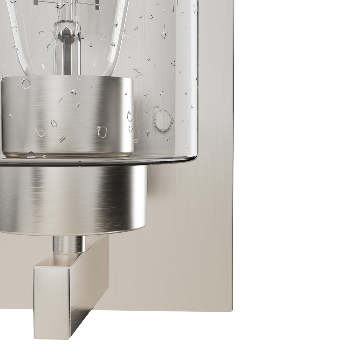 Hartland 9-inch 1-light Brushed Nickel Wall Sconce with Seeded Glass