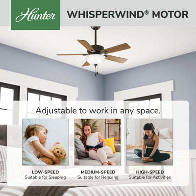 44 inch Swanson New Bronze Ceiling Fan with LED Light Kit and Pull Chain