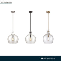 13-inch Matte Black 1-Light Pendant Light