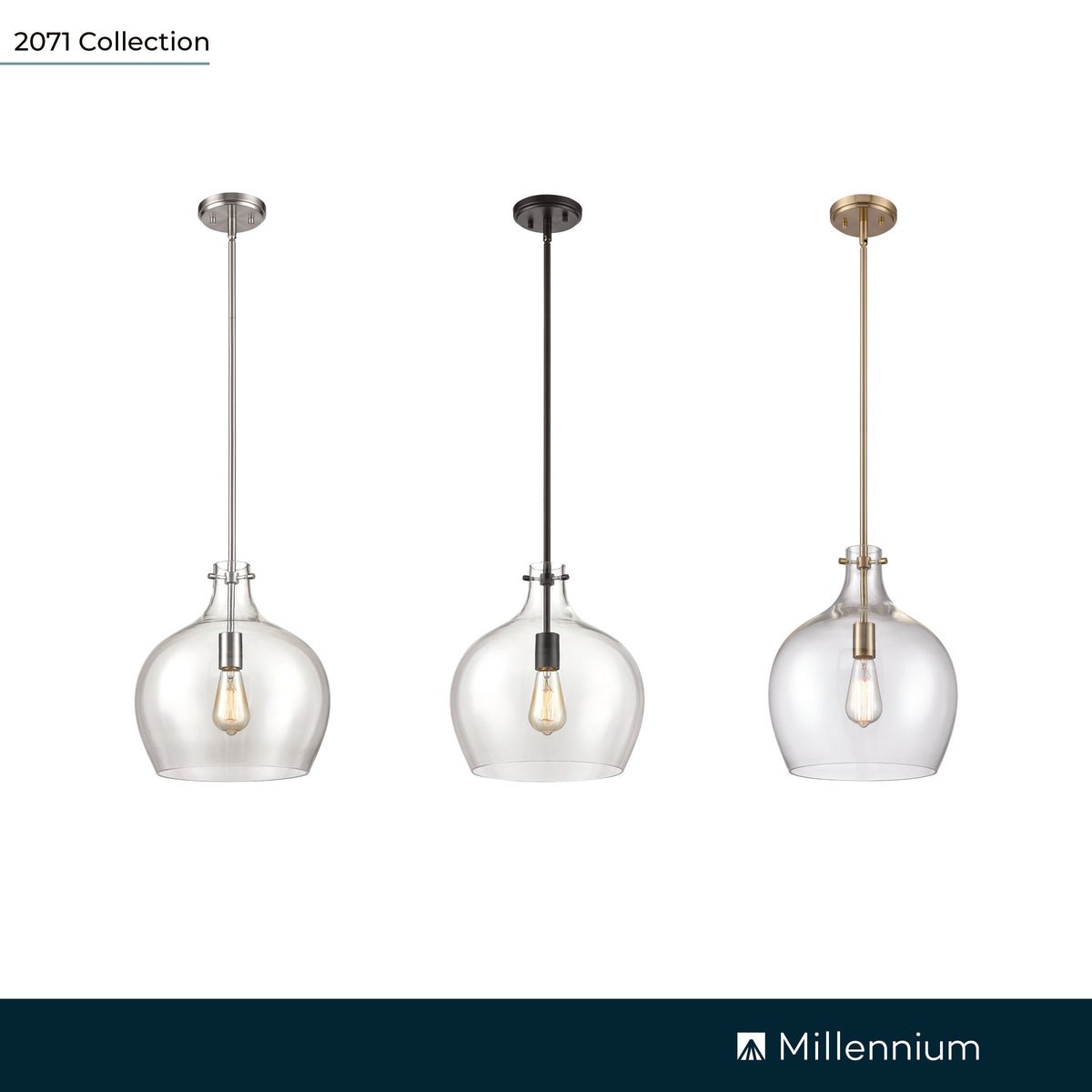 13-inch Matte Black 1-Light Pendant Light