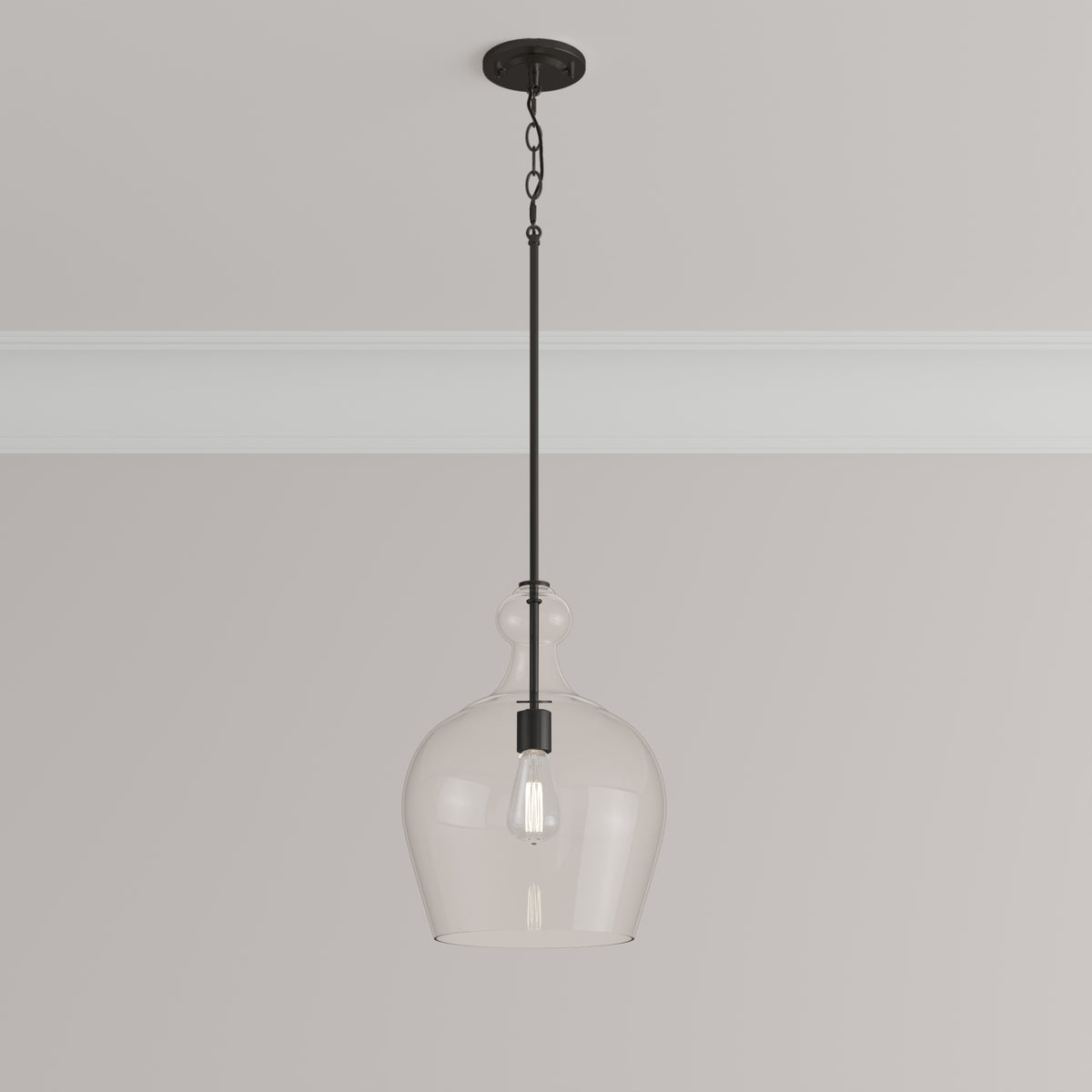 16'' Corra Matte Black 1 Light Pendant