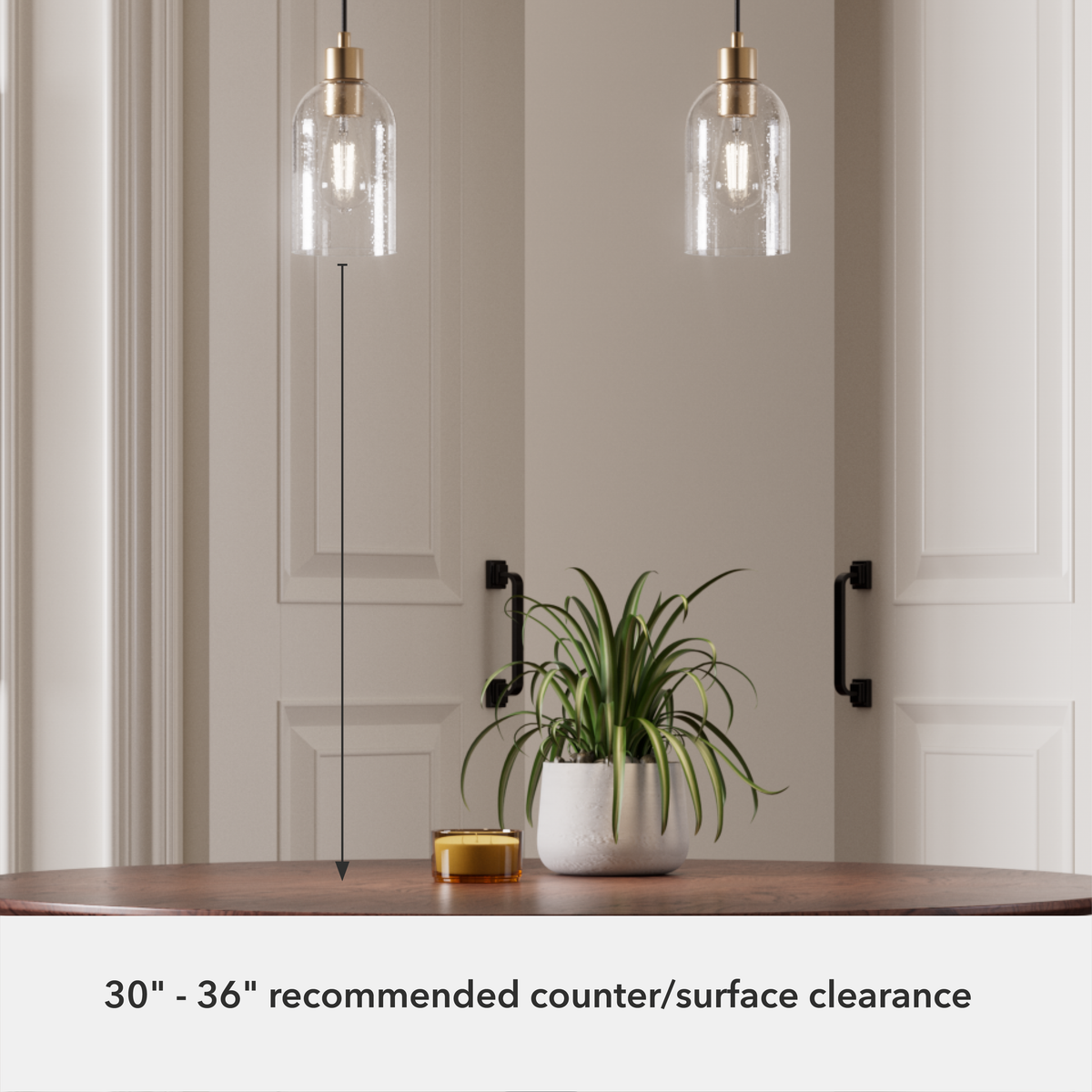 Lochemeade 4.5-inch 1-light Alturas Gold Pendant with Clear Seeded Glass