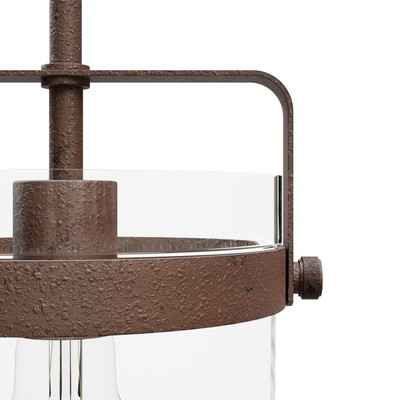 Karloff 7.5-inch 1-light Textured Rust Lantern Pendant with Clear Glass
