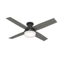 52 inch Dempsey Matte Black Low Profile Ceiling Fan with LED Light Kit and Handheld Remote