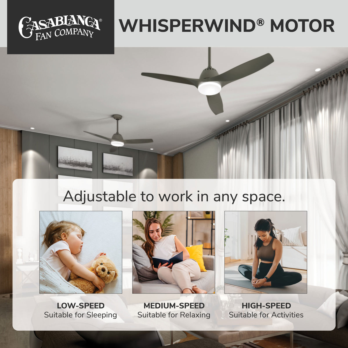 Casablanca 52 inch Wisp Painted Pewter Ceiling Fan with LED Light Kit and Handheld Remote