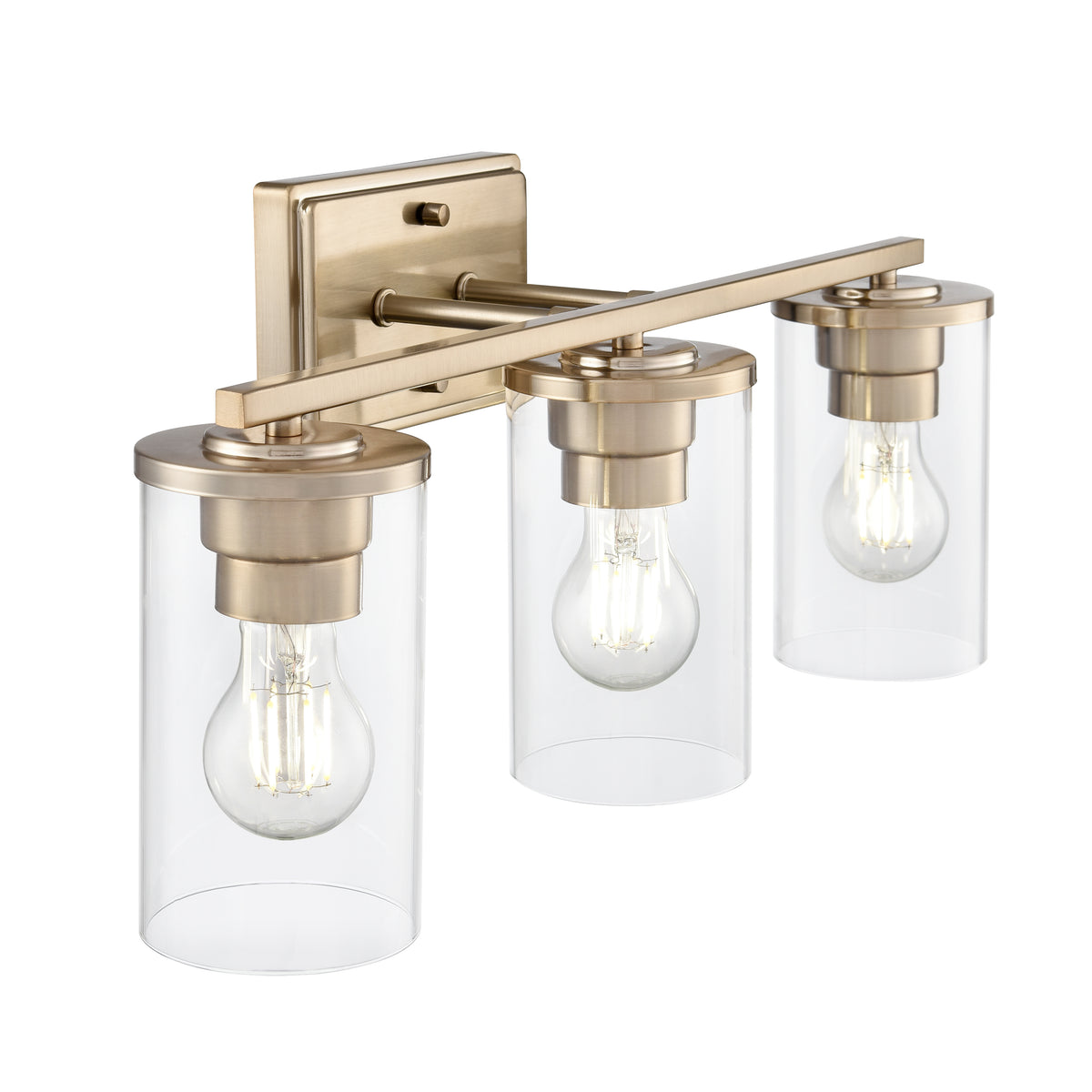 22-inch Verlana Modern Gold 3-Light Clear Glass Bathroom Vanity Light
