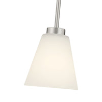 5.75-inch Strayhan Brushed Nickel 1-Light White Frosted Glass Pendant Light