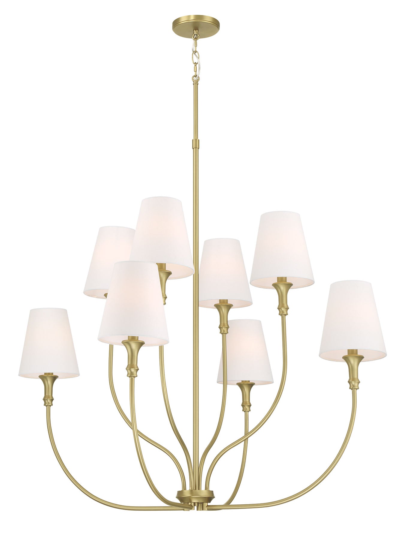 38.25'' Mairbourne Vintage Brass 8 Light Chandelier