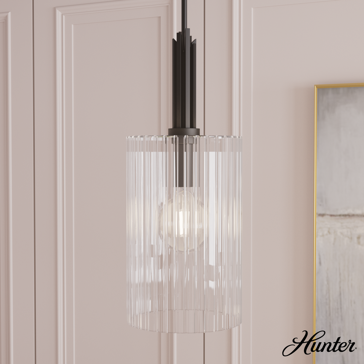 Kerrison 30.5-inch 8-light Natural Black Iron Chandelier with Seeded Glass