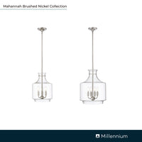 15.5'' Mahannah Brushed Nickel 3 Light Pendant