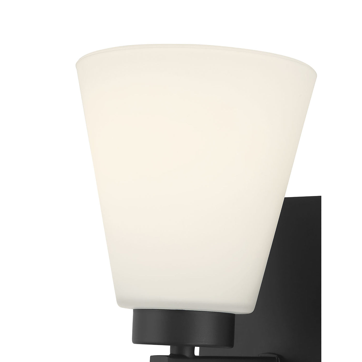 6.75-inch Strayhan Matte Black 1-Light White Frosted Glass Wall Sconce