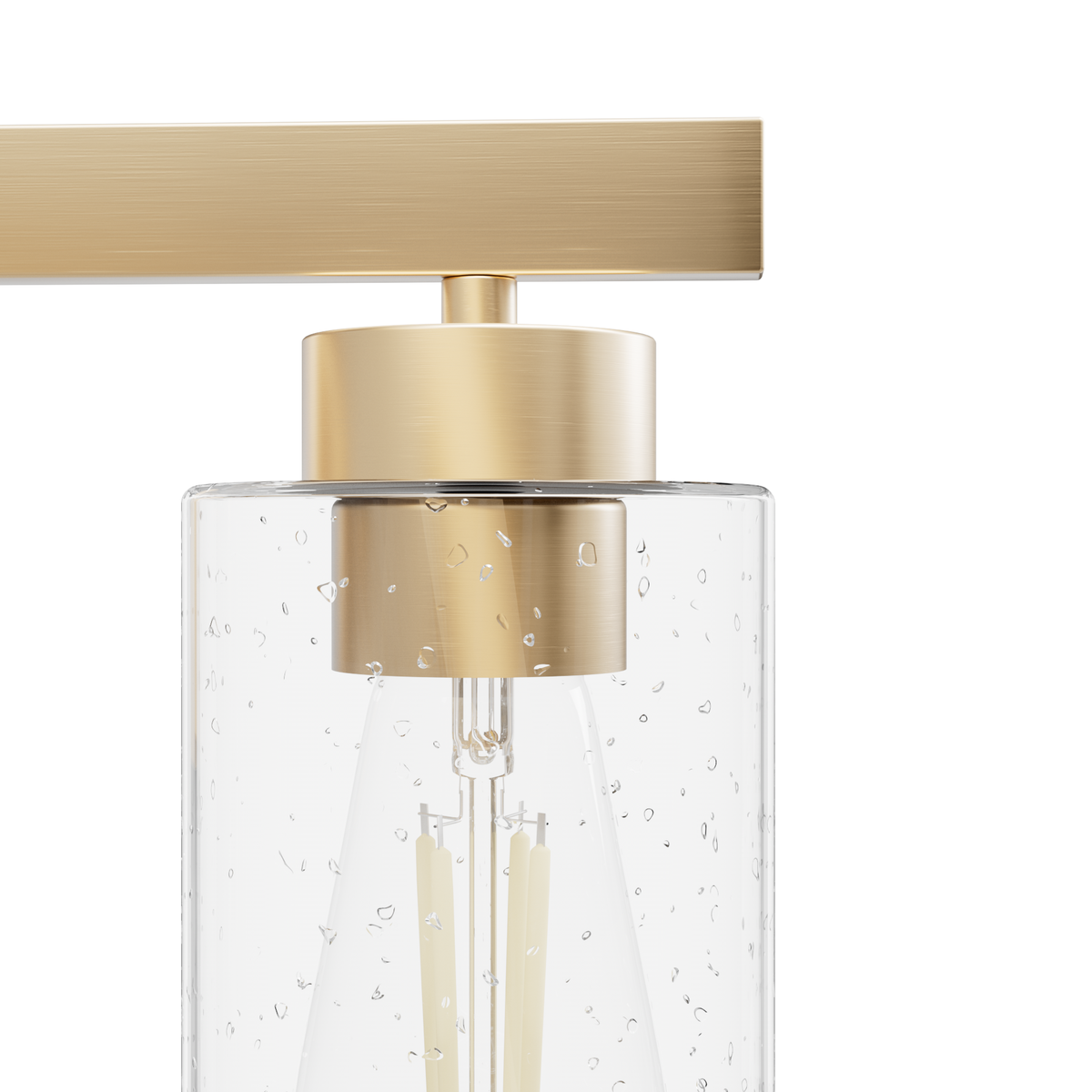 Hartland 22-inch 3-light Alturas Gold Vanity Light with Seeded Glass