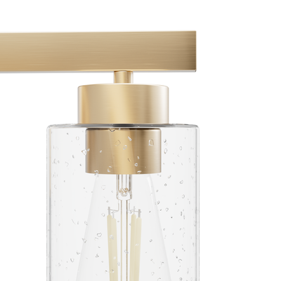 Hartland 22-inch 3-light Alturas Gold Vanity Light with Seeded Glass