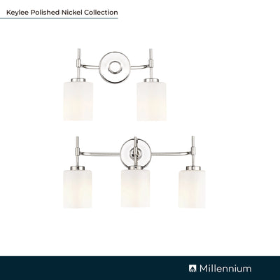 15.5'' Keylee Polished Nickel 2 Light Bath Vanity