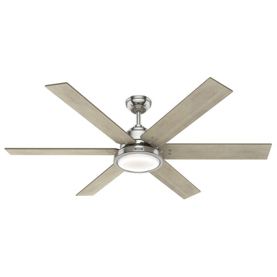 60 inch Warrant ENERGY STAR® Brushed Nickel Ceiling Fan with LED Light Kit and Wall Control