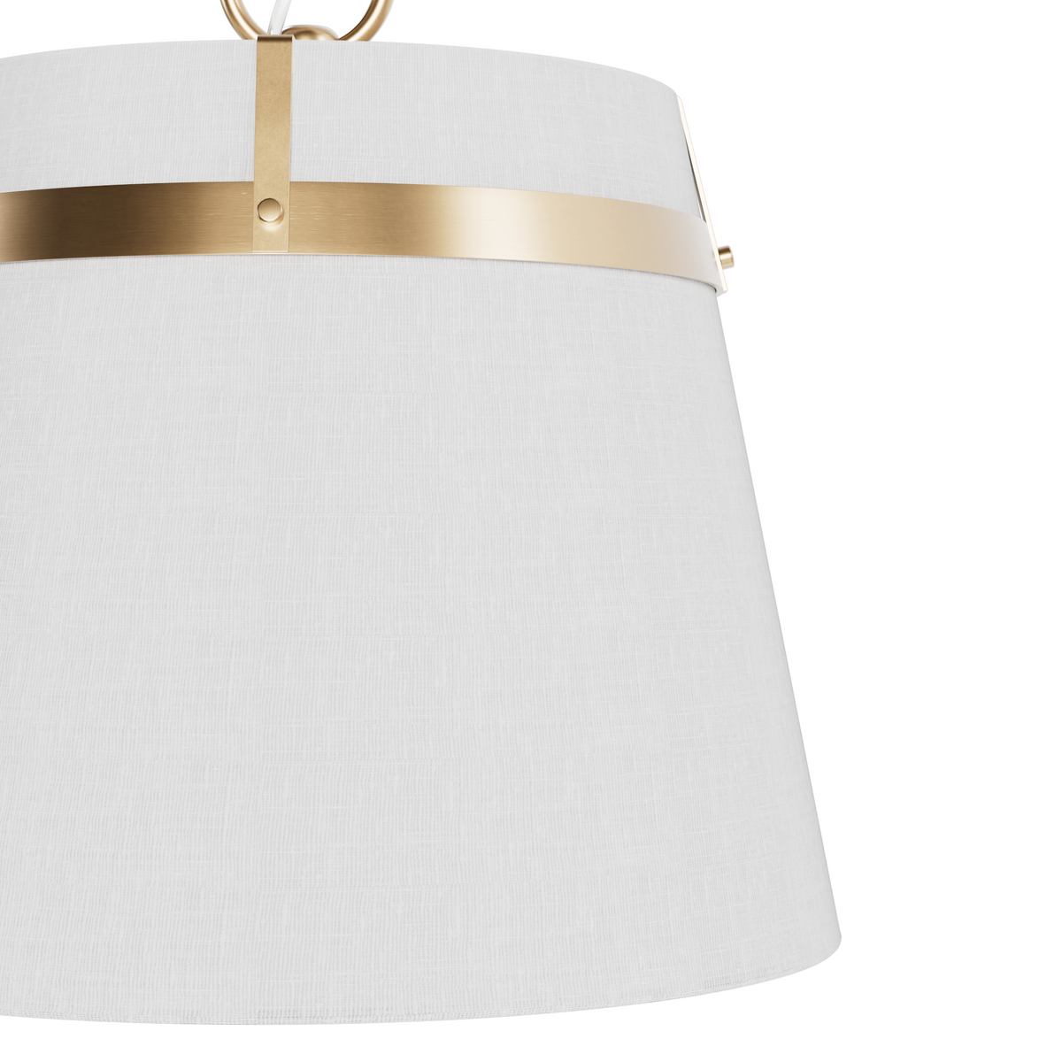 Ada Lee 10-inch 1-light Alturas Gold Pendant with White Linen Fabric Shade