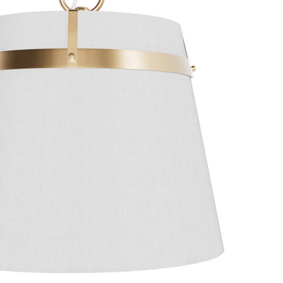 Ada Lee 10-inch 1-light Alturas Gold Pendant with White Linen Fabric Shade