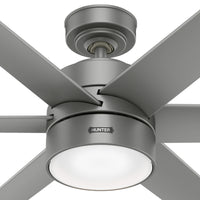 72 inch Solaria ENERGY STAR® Matte Silver Damp Rated Ceiling Fan with LED Light Kit and Wall Control
