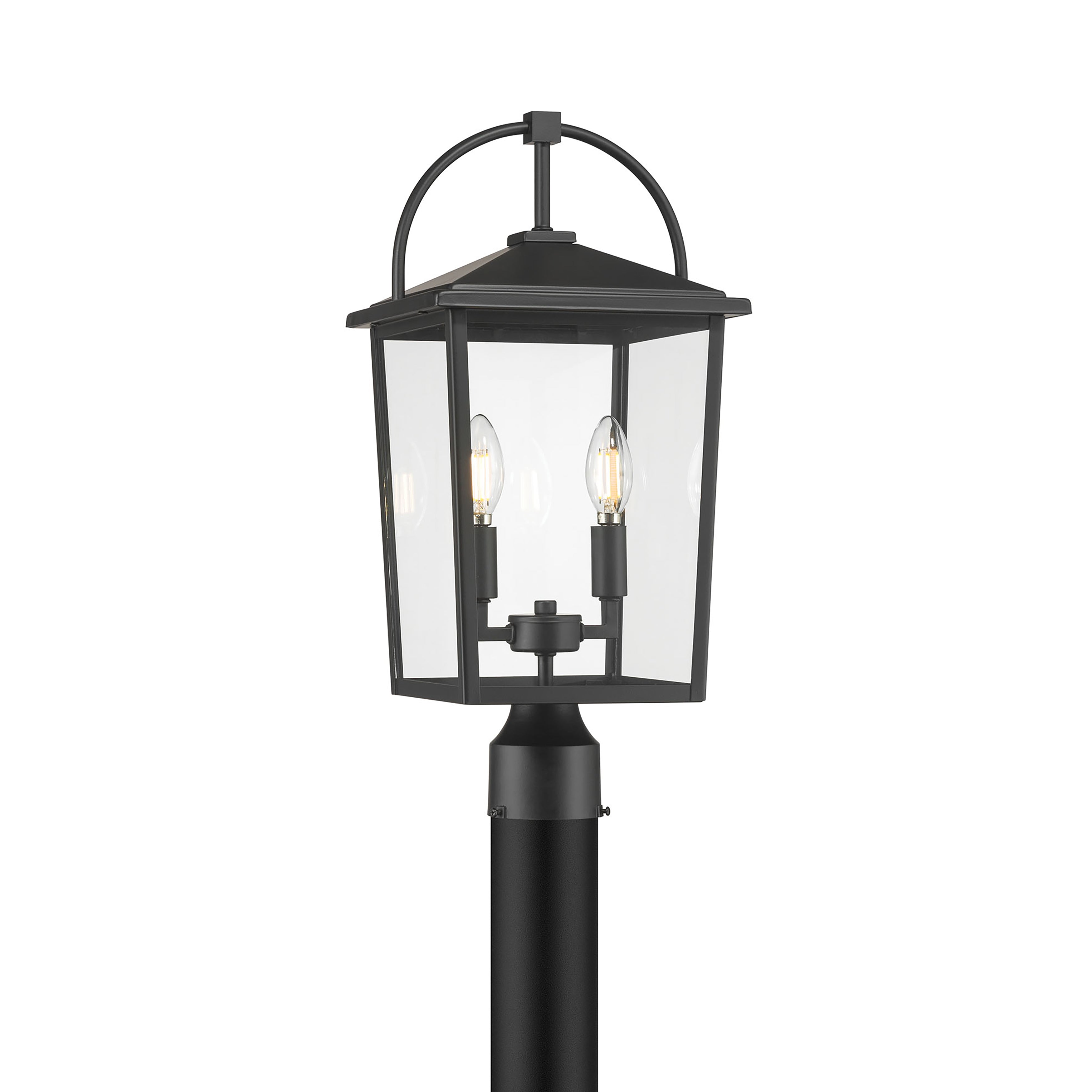 19.75'' Strathden Powder Coated Black 2 Light Post Lantern
