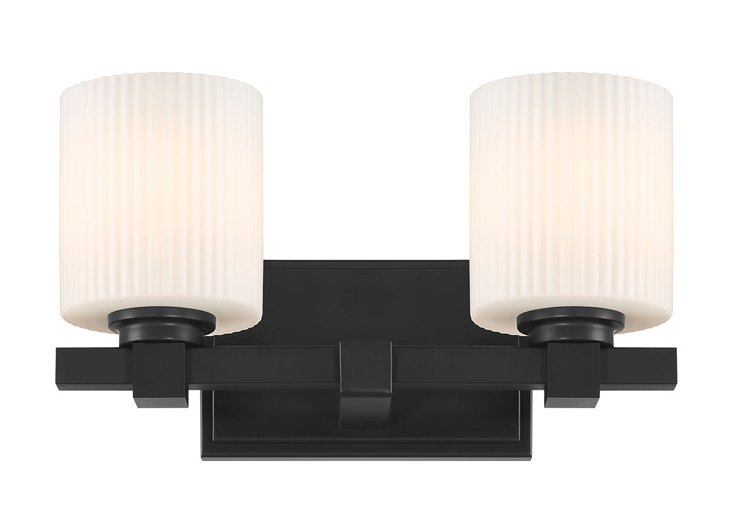 14'' Abelson Matte Black 2 Light Bath Vanity