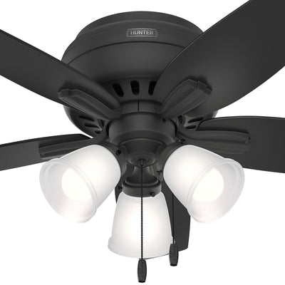 42 inch Newsome Matte Black Low Profile Ceiling Fan with LED Light Kit