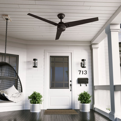 60 inch Cassius ENERGY STAR® Premier Bronze Damp Rated Ceiling Fan and Wall Control