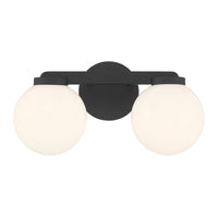 14'' Ardeva Matte Black 2 Light Bath Vanity