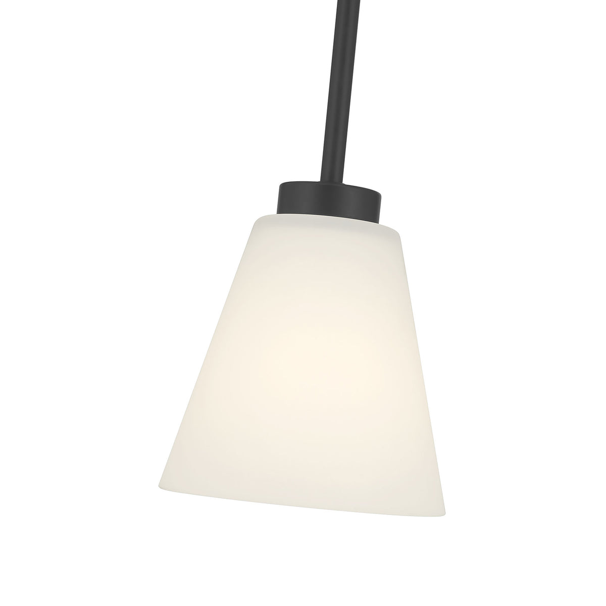 5.75-inch Strayhan Matte Black 1-Light White Frosted Glass Pendant Light