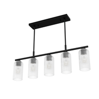 Beverly Glen 37-inch 5-light Matte Black Linear Chandelier with Clear Glass