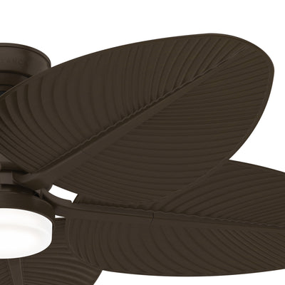 Casablanca 52 inch Coveview ENERGY STAR® Matte Bronze Damp Rated Ceiling Fan with LED Light Kit and Wall Control and Handheld Remote