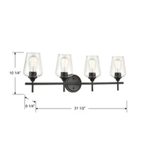 31'' Ashford Matte Black 4 Light Bath Vanity