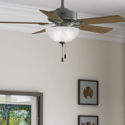 44 inch Swanson ENERGY STAR® Matte Silver Ceiling Fan with LED Light Kit and Pull Chain
