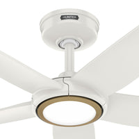 52 inch Zentech Wi-Fi ENERGY STAR® Fresh White Damp Rated Ceiling Fan with LED Light Kit and Handheld Remote