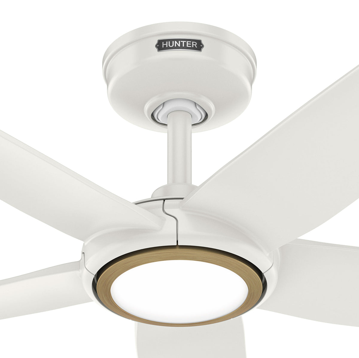 52 inch Zentech Wi-Fi ENERGY STAR® Fresh White Damp Rated Ceiling Fan with LED Light Kit and Handheld Remote