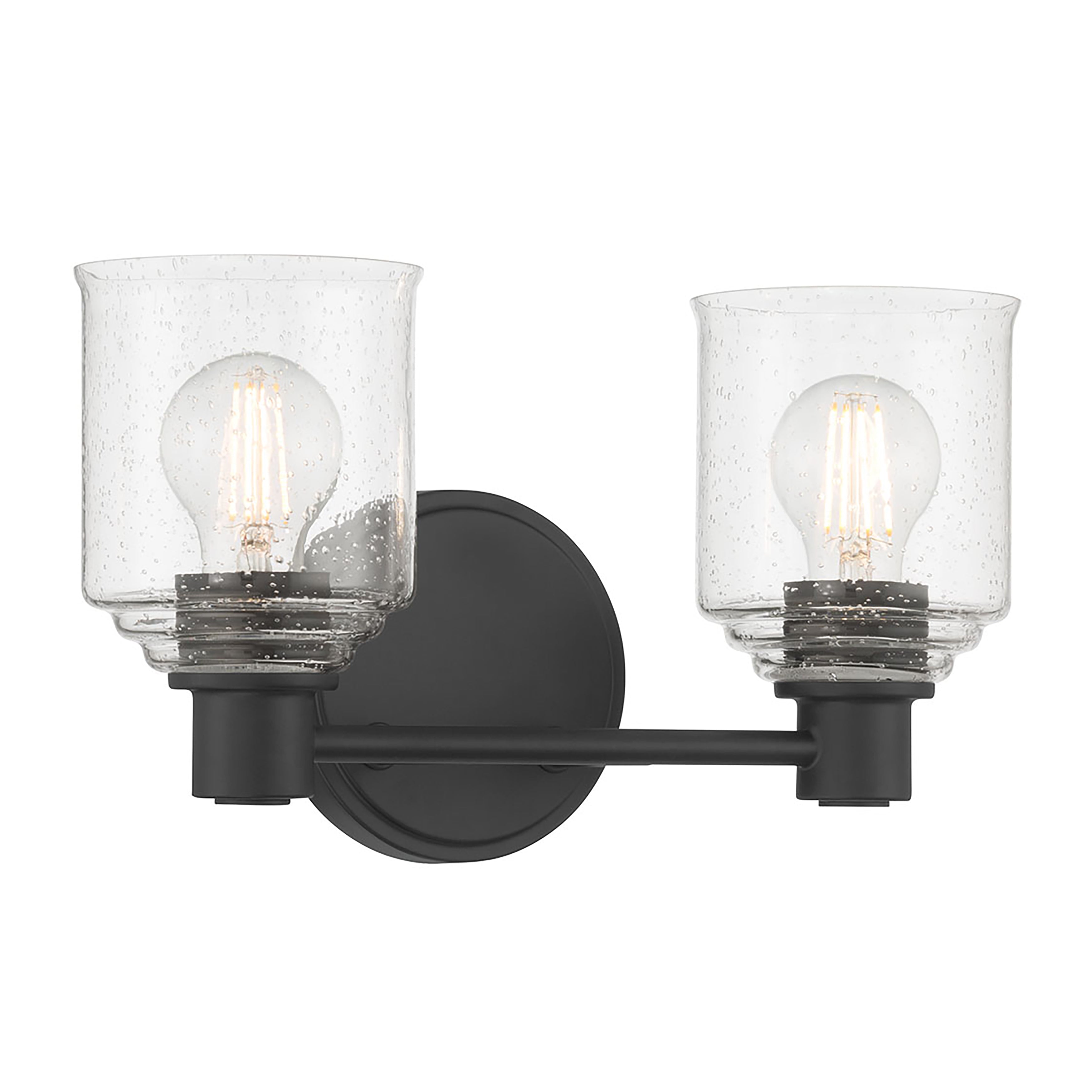 14'' Vessair Matte Black 2 Light Bath Vanity