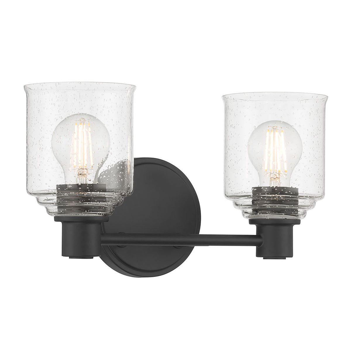14'' Vessair Matte Black 2 Light Bath Vanity