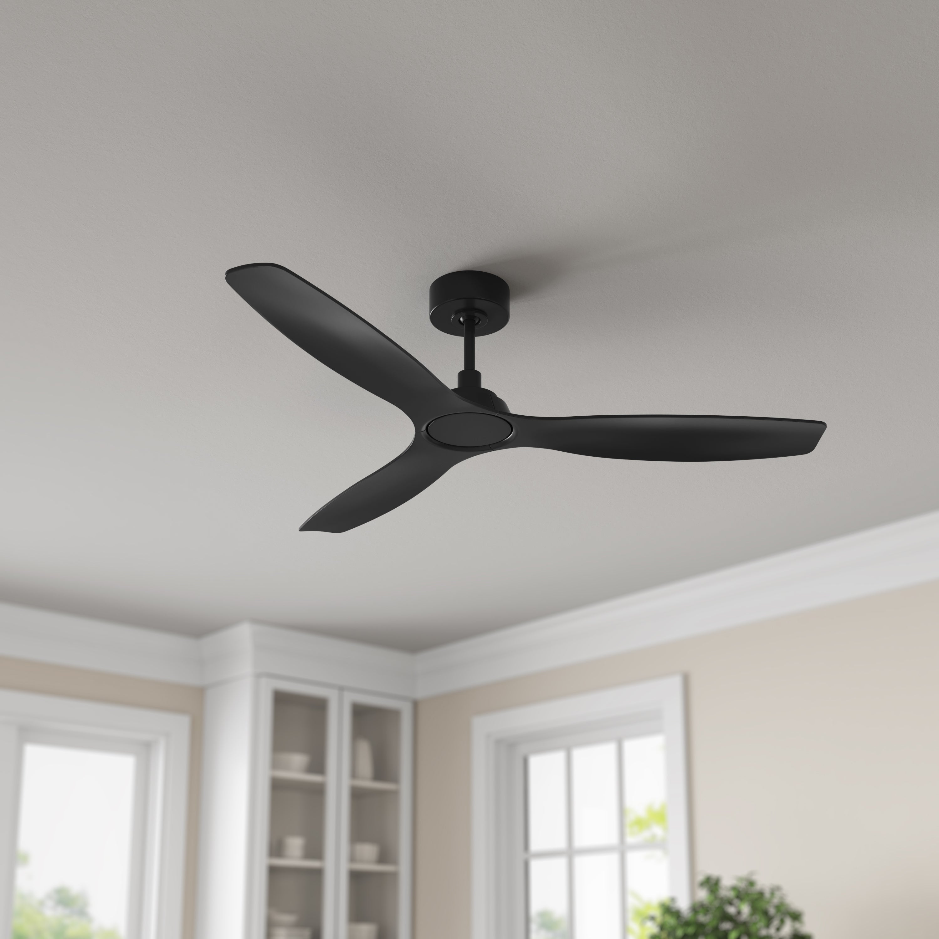 Cirova 52'' 3 Blades Matte Black Indoor DC Ceiling Fan With Remote