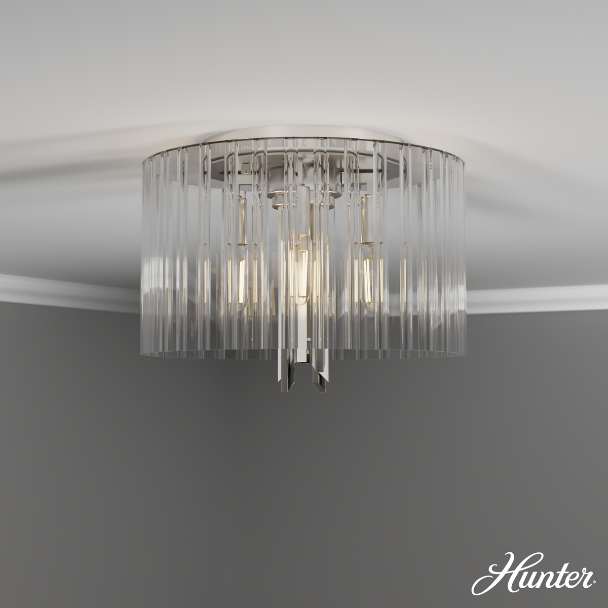 Laurel Ridge 14-inch 4-light Natural Black Iron Flush Mount Ceiling Light