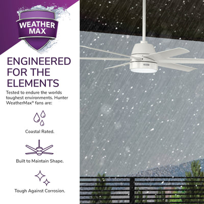 60 inch Skysail ENERGY STAR® Fresh White WeatherMax Indoor / Outdoor Ceiling Fan with LED Light Kit and Wall Control