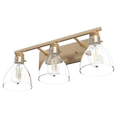 Van Nuys 23.5-inch 3-light Alturas Gold Vanity Light with Clear Glass