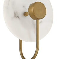 Amara Crest 8-inch 1-light Luxe Gold and Cast Alabaster LED Wall Sconce with Cast Alabaster Resin Shade