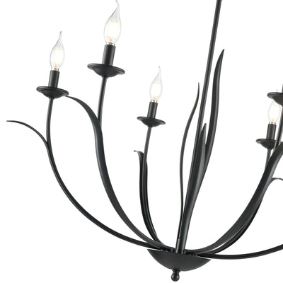 26.5'' Charlize Matte Black 6 Light Chandelier