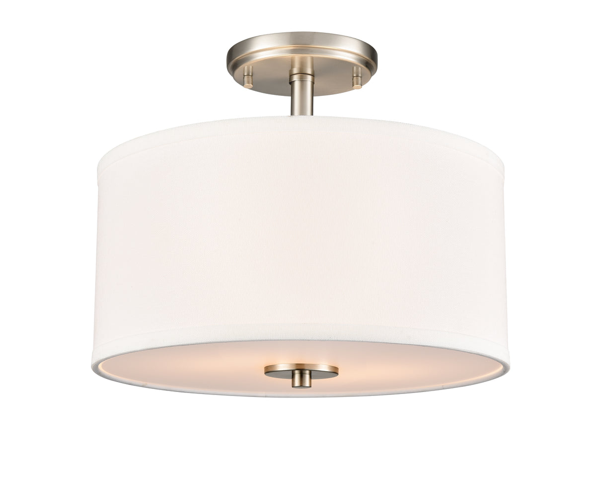 10.5'' Guyten Brushed NickelWhite 2 Light Semi-Flush Mount