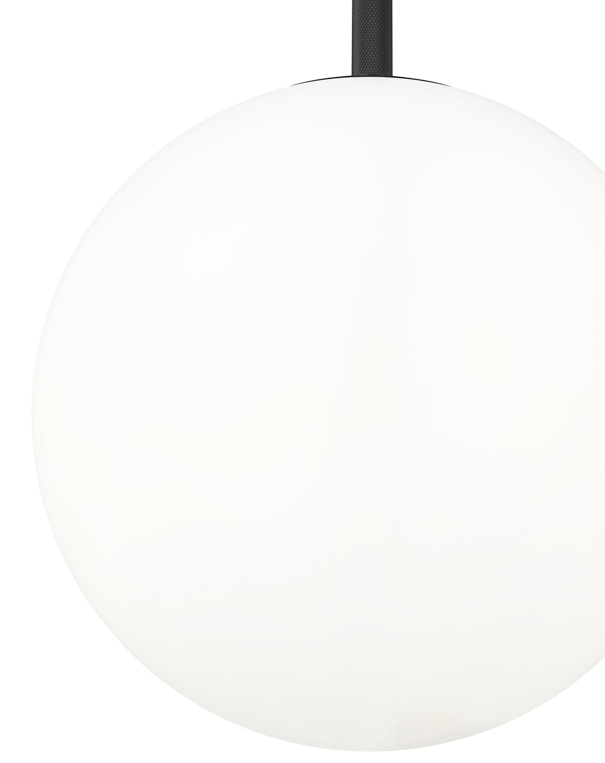 12-inch Kairo Matte Black 1-Light Shiny Opal Glass Pendant Light