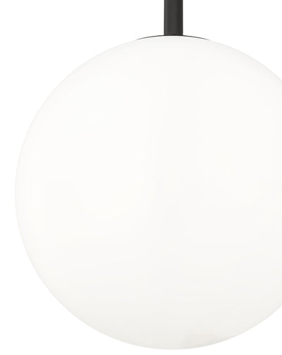 12-inch Kairo Matte Black 1-Light Shiny Opal Glass Pendant Light