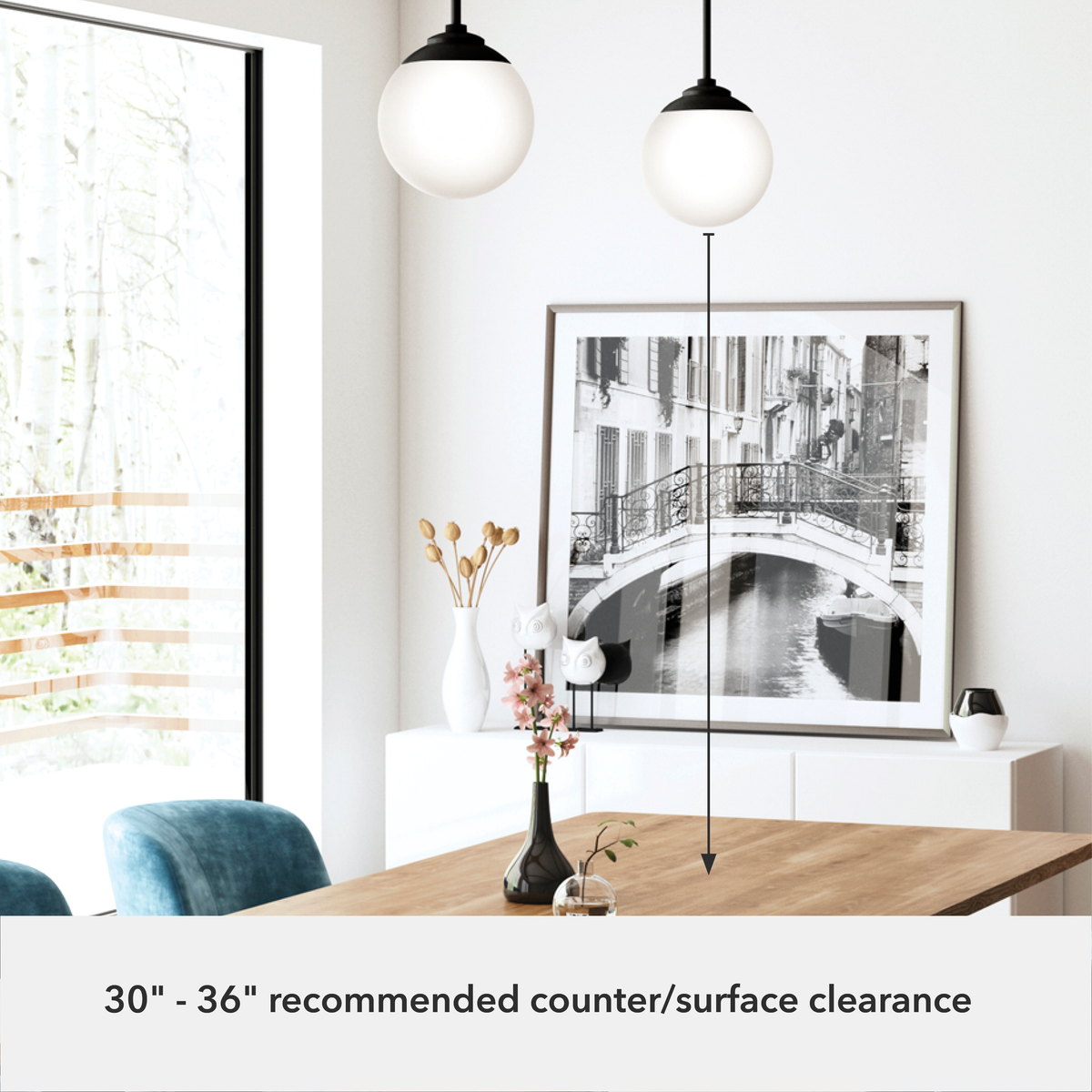 Hepburn 8-inch 1-light Matte Black Globe Pendant with Cased White Glass