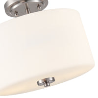 10'' Verlana Brushed NickelEtched Opal 2 Light Semi-Flush Mount