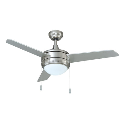 44 Inch Contempo II AC Brushed Nickel Indoor Ceiling Fan 3-Blade Reversible