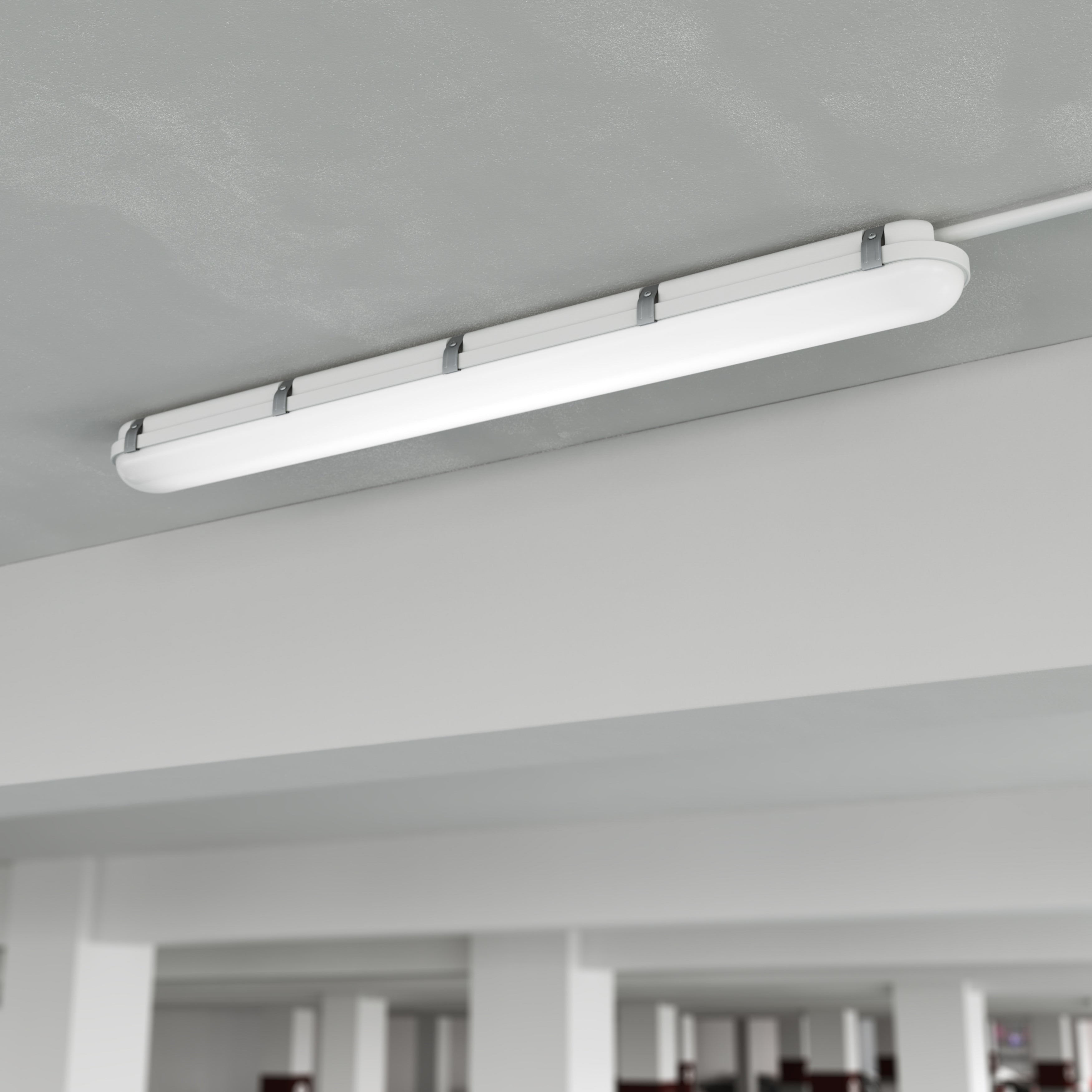4-foot White Outdoor Linear Flush Mount with 3-CCT Selectable White